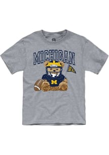 Youth Michigan Wolverines Grey Summit Sportswear Bear Necessities Short Sleeve T-Shirt