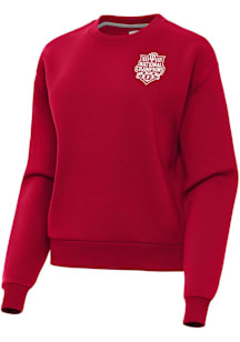 Antigua Indiana Hoosiers Womens Crimson 2025 CFP National Champions Victory Crew Sweatshirt