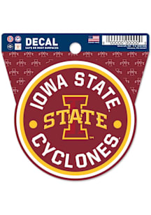 Iowa State Cyclones Run it Down Round Auto Decal - Cardinal