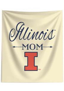 White Illinois Fighting Illini Mom 50x60 Tapestry Blanket