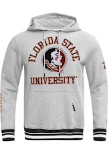 Pro Standard Florida State Seminoles Mens Grey Stacked Logo Fashion Hood