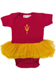 Arizona State Sun Devils Baby Red Two Tone Tutu Short Sleeve One Piece