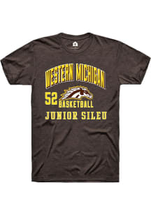 Junior Sileu Rally Mens Brown Western Michigan Broncos NIL Arch Logo Player T Shirt