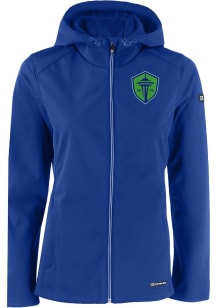 Cutter and Buck Seattle Sounders FC Womens Blue Evoke Light Weight Jacket