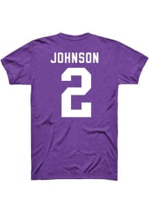 Avery Johnson Youth Purple K-State Wildcats Name and Number 2 Short Sleeve Player T-Shirt