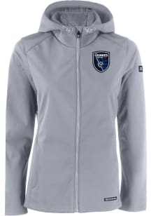 Cutter and Buck San Jose Earthquakes Womens Grey Evoke Light Weight Jacket