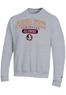 Champion Florida State Seminoles Mens Grey Pill Alumni Powerblend Long Sleeve Crew Sweatshirt