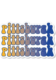 Blue Pitt Panthers 3.5&quot; Stacked Bubble x3 Rugged Stickers