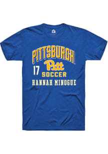 Hannah Minogue Rally Mens Blue Pitt Panthers NIL Arch Logo Player T Shirt