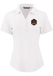 Cutter and Buck Houston Dynamo Womens White Forge Eco Polo Short Sleeve Polo Shirt