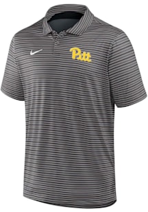 Nike Pitt Panthers Mens Black Tour Stripe Short Sleeve Polo