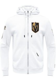 Pro Standard Vegas Golden Knights Mens White Classic Chenille Long Sleeve Zip Fashion