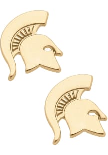 Matte Stud Michigan State Spartans Womens Earrings - Gold