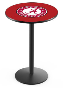 Alabama Crimson Tide Script Black Round Base Pub Table