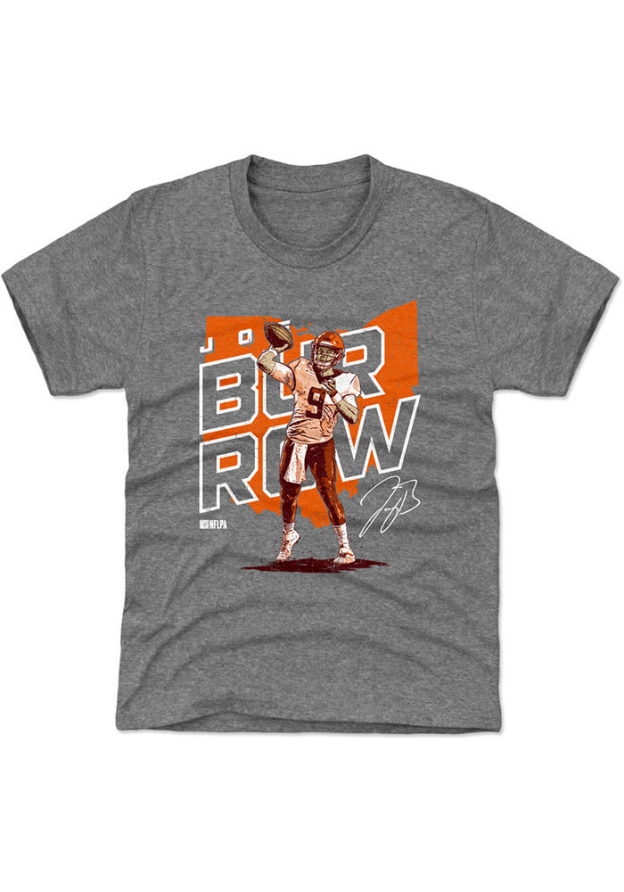 Joe Burrow Cincinnati Bengals Youth Grey Player Map Tee