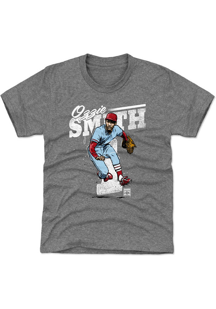 Ozzie Smith St Louis Cardinals Youth Grey Retro Player Tee