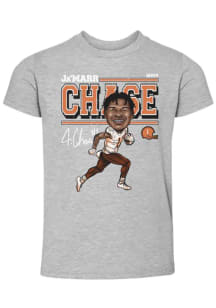 Ja'Marr Chase Cincinnati Bengals Toddler Grey Cartoon Short Sleeve Player T Shirt