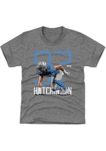 Aidan Hutchinson Detroit Lions Youth Grey Bold Number Player Tee