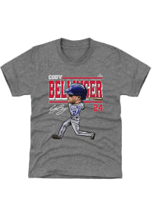 Cody Bellinger Chicago Cubs Youth Grey Cartoon Player Tee