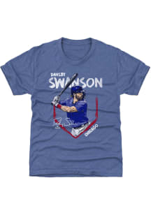 Dansby Swanson Chicago Cubs Youth Blue Base Player Tee