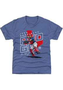Ivan Rodriguez Texas Rangers Youth Blue Player Map Player Tee