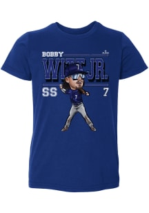 Bobby Witt Jr Kansas City Royals Toddler Blue Cartoon Short Sleeve Player T Shirt
