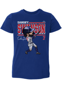 Dansby Swanson Chicago Cubs Toddler Blue Cartoon Short Sleeve Player T Shirt