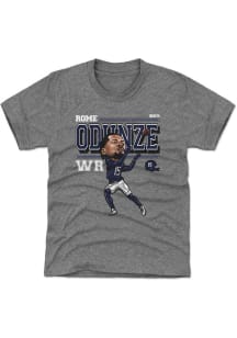 Rome Odunze Chicago Bears Youth Grey Cartoon Player Tee