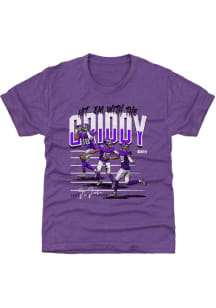 Justin Jefferson Minnesota Vikings Youth Purple Griddy Dance Player Tee