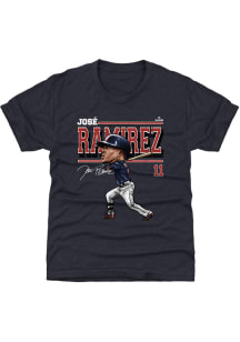 Jose Ramirez Cleveland Guardians Youth Navy Blue Cartoon Player Tee