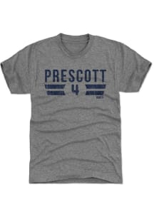 Dak Prescott Dallas Cowboys Grey Font B Short Sleeve Fashion Player T Shirt