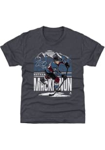 Nathan MacKinnon Colorado Avalanche Youth Navy Blue Skyline Player Tee