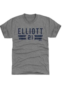 Ezekiel Elliott  Grey Font B Short Sleeve Fashion Player T Shirt