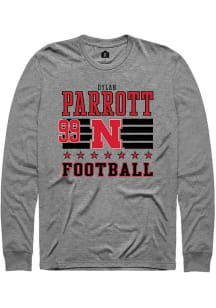 Dylan Parrott Rally Mens Grey Nebraska Cornhuskers NIL Striped Tee