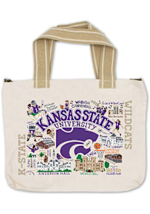K-State Wildcats White 14x18 Canvas Tote