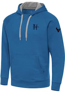 Antigua Houston Texans Mens Light Blue Victory H Town Long Sleeve Hoodie