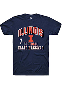 Ellie Haggard  Illinois Fighting Illini Navy Blue Rally NIL Arch Logo Short Sleeve T Shirt