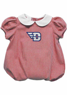 Vive La Fete Dayton Flyers Baby Red Gingham Collar Short Sleeve One Piece