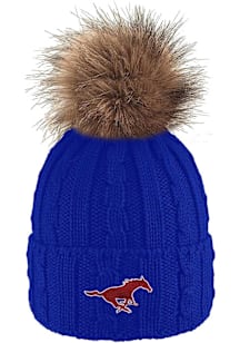 LogoFit SMU Mustangs Blue Alps Pom Womens Knit Hat