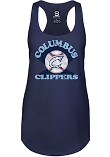 Summit Sportswear Columbus Clippers Womens Navy Blue Soft Arch Tank Top