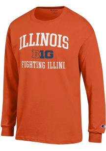 Mens Illinois Fighting Illini Orange Champion Big Ten Jersey Tee