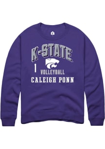 Caleigh Ponn Rally Mens Purple K-State Wildcats NIL Arch Logo Player Crew