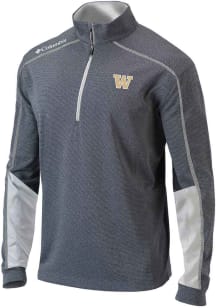 Mens Washington Huskies White Columbia Heat Seal Omni Wick Shotgun 2.0 Qtr Zip Pullover