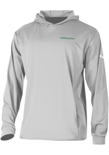 Mens Oregon Ducks Grey Columbia Heat Seal Long Drive Hooded Sweatshirt