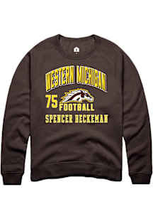 Spencer Beckeman Western Michigan Broncos Mens Brown Football NIL Arch Logo Player Crew