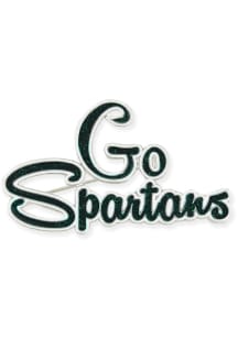 Green Michigan State Spartans Souvenir Slogan Crystal Pin
