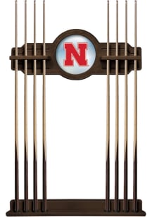 Brown Nebraska Cornhuskers Solid Wood Cue Rack Pool Cue