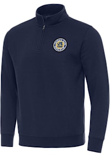 Antigua Drexel Dragons Mens Navy Blue Victory Thomas R. Kline School of Law Long Sleeve Qtr Zip Pu..