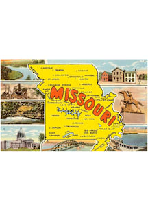 Missouri State Map Vintage Postcard