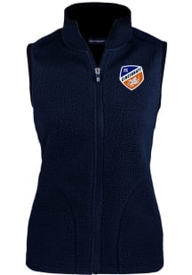 Cutter and Buck FC Cincinnati Womens Navy Blue Cascade Sherpa Vest